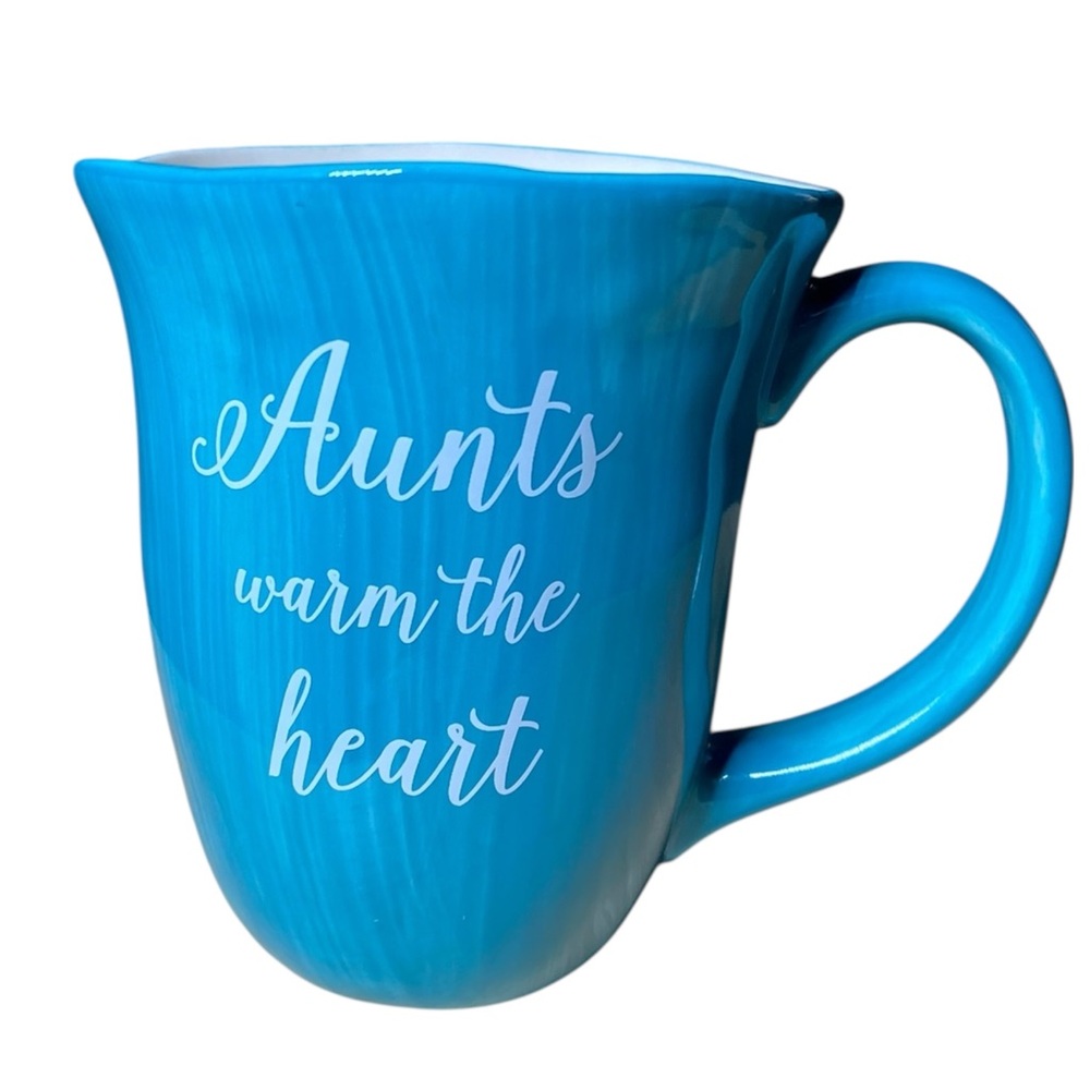 Emmaline by Pavilion Blue & White Aunts Warm The Heart Coffee Tea Mug Cup